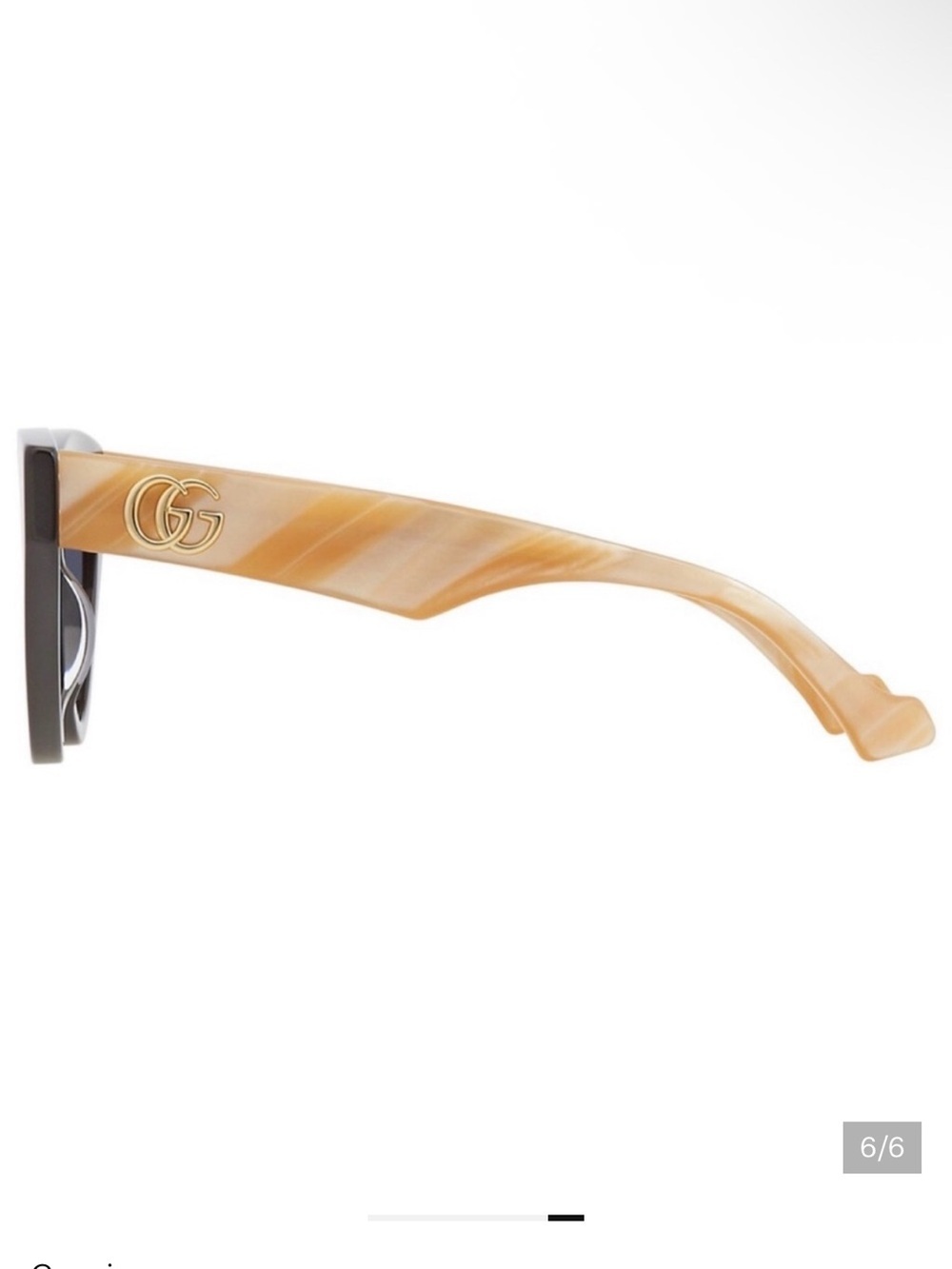 Gucci Blush Pink and Black Cat Eye Sunglasses Luxury Logo Temples! Made in Italy - Picture 5 of 15
